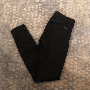 Black Studded Hudson Skinny Jeans